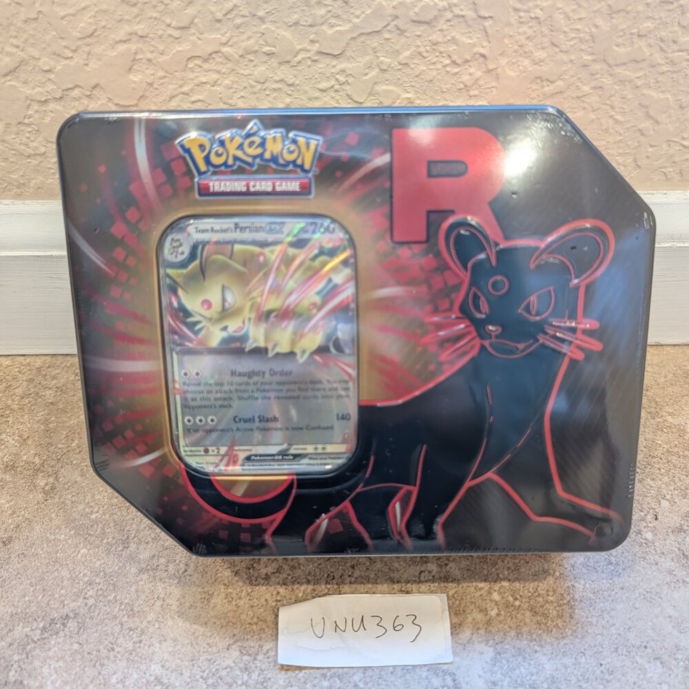 Pokemon Trading Card Game Team Rocket Collector Tin Persian ex 5 Boosters Sealed